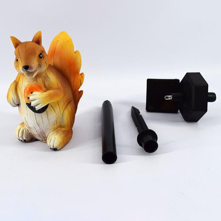 Solar Cute Squirrel Resin Outdoor Patio LED Ground Insert Path Light