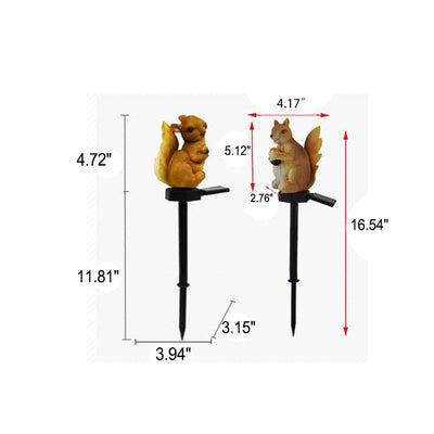 Solar Cute Squirrel Resin Outdoor Patio LED Ground Insert Path Light