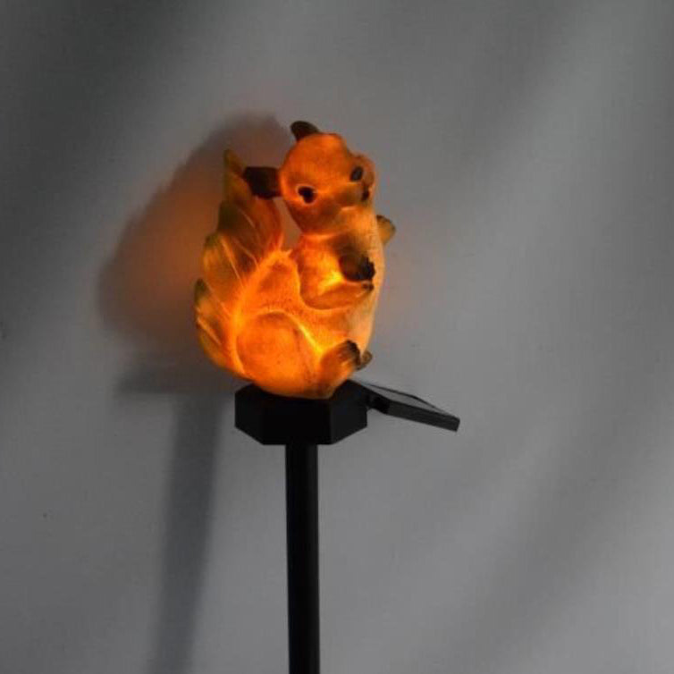 Solar Niedliche Eichhörnchen Harz Außenbereich LED Bodensteck Pfadlicht 