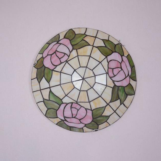 Tiffany Orchidee Rose Buntglas Runde 2/3/4 Licht Deckenleuchte 