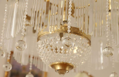 French Luxury Crystal Tassel Bead Design  6/7/9 Light Chandelier