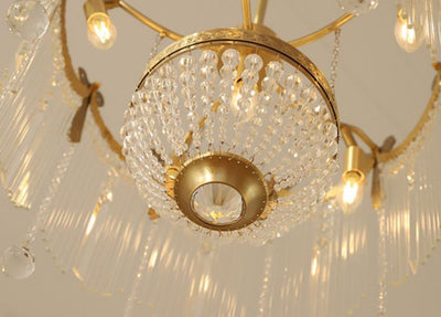 French Luxury Crystal Tassel Bead Design  6/7/9 Light Chandelier