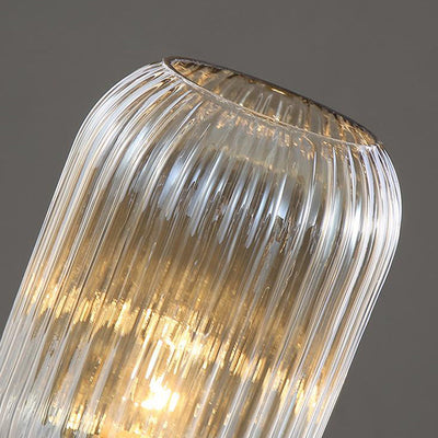 Nordic Striped Glass Oval Design 1-Light Table Lamp