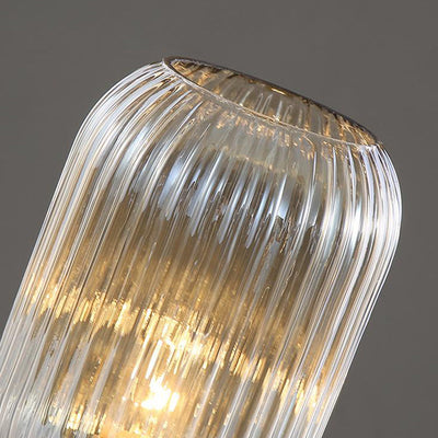 Nordisch gestreiftes ovales Glasdesign 1-flammige Tischlampe