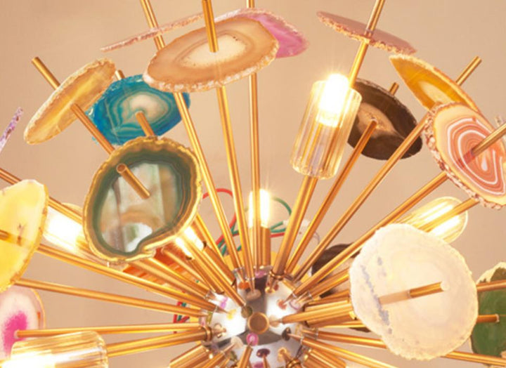 Nordische bunte Achatkugel-Design 12/24 Licht Kronleuchter 