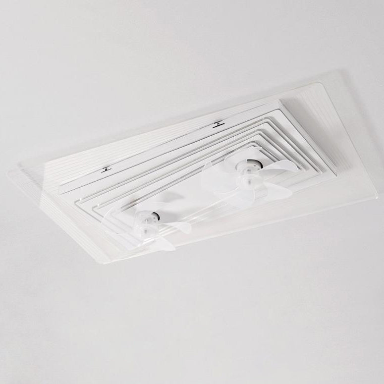 Modern Light Luxury Geometric Line Design LED Flush Mount Ceiling Fan Light