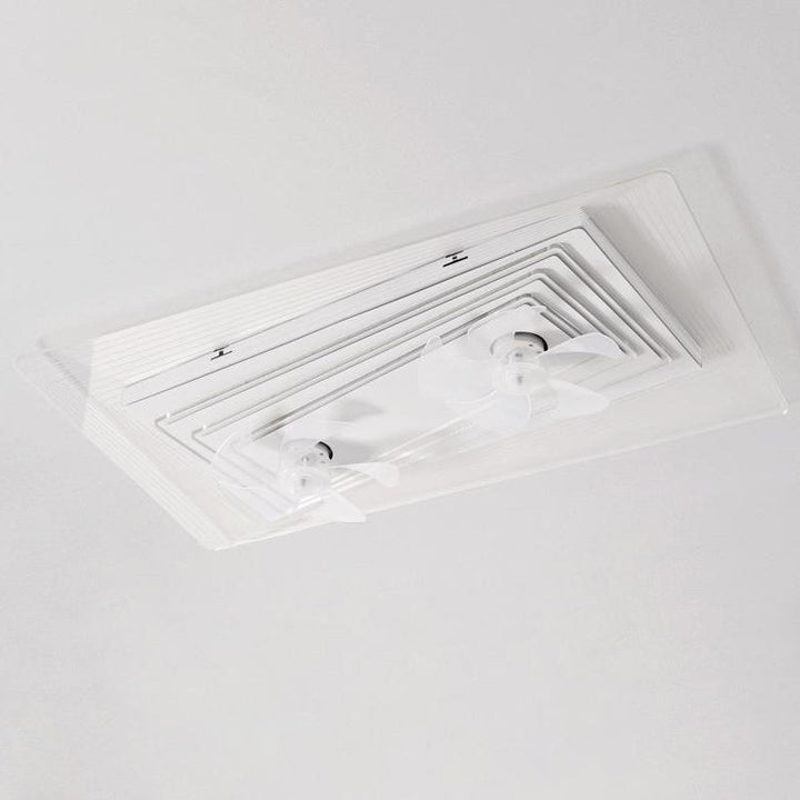 Modern Light Luxury Geometric Line Design LED Flush Mount Ceiling Fan Light