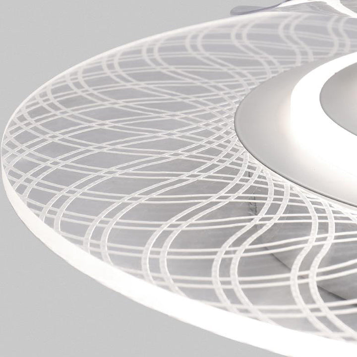 Modern Light Luxury Geometric Line Design LED Flush Mount Ceiling Fan Light