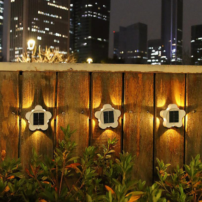 Modern Solar Plum Outdoor Waterproof Decorative Wall Sconce Lamp