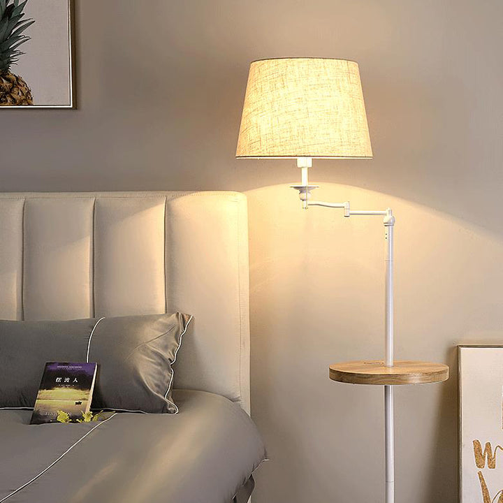 Lámpara de Mesa de Pie Recargable Inalámbrica USB de Tela Cónica Minimalista de 1 Luz 
