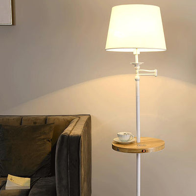 Minimalist Cone Fabric USB Wireless Rechargeable 1-Light Standing Table Lamp