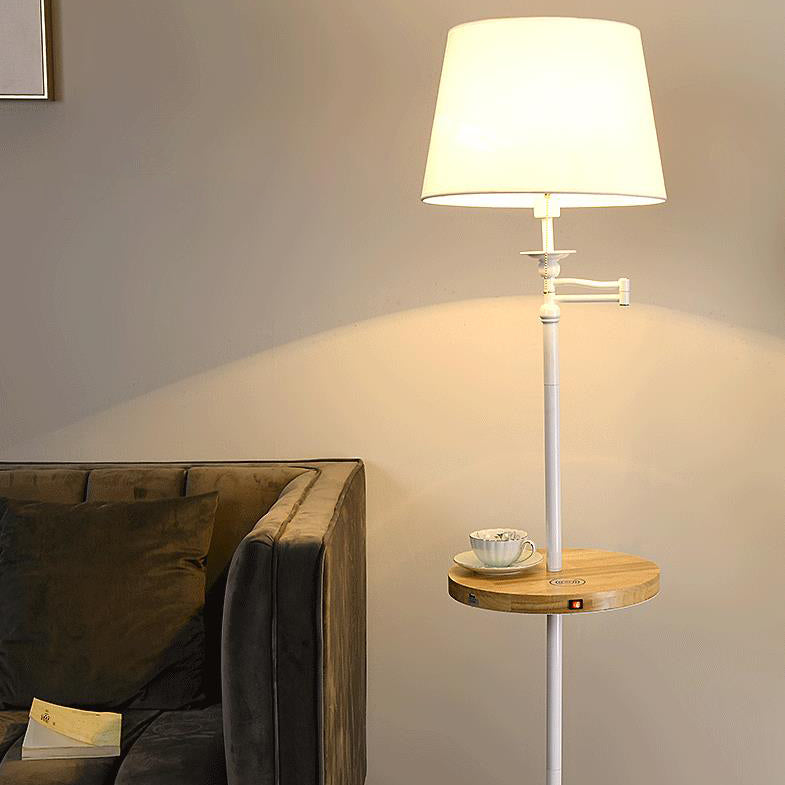 Minimalist Cone Fabric USB Wireless Rechargeable 1-Light Standing Table Lamp