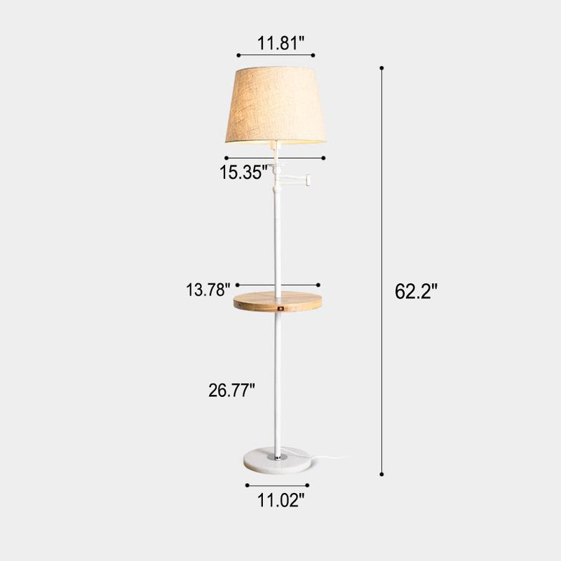 Minimalist Cone Fabric USB Wireless Rechargeable 1-Light Standing Table Lamp