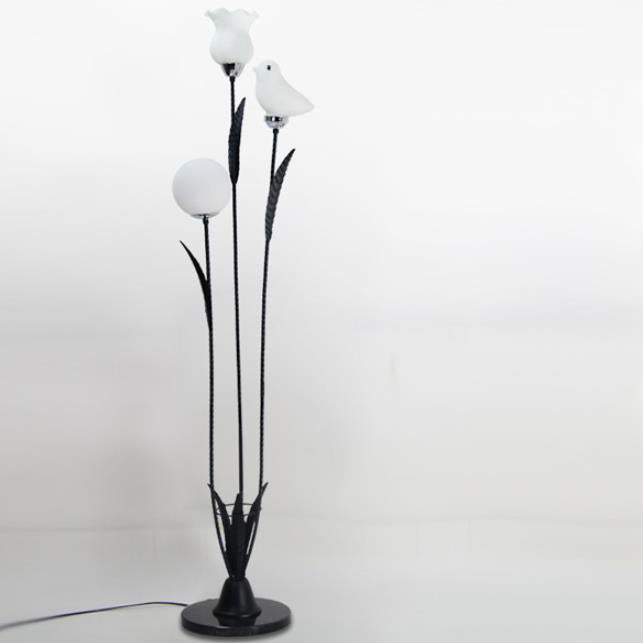 Modern Creative Twig Bird Iron 3-Light Standing Floor Lamp