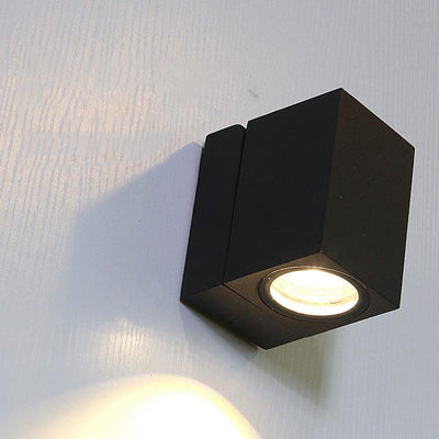 Modern Outdoor Waterproof Square Spotlight Adjustable Angle LED Garden Wall Sconce Lamp