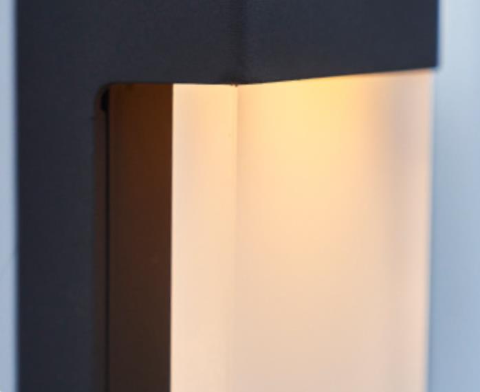 Solar quadratische Wandlampe aus mattem Glas, wasserdicht, mit LED 