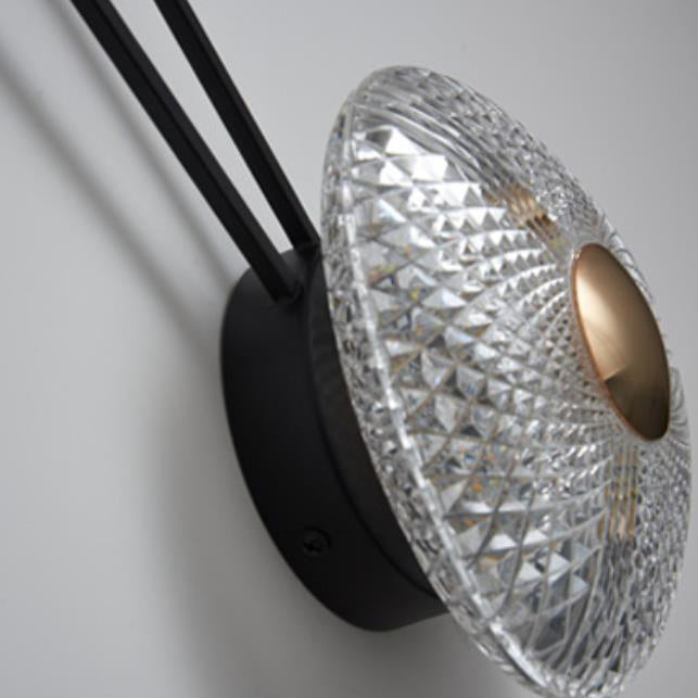 Moderne Luxus Runde Acryl Metall Hängende LED Wandleuchte 