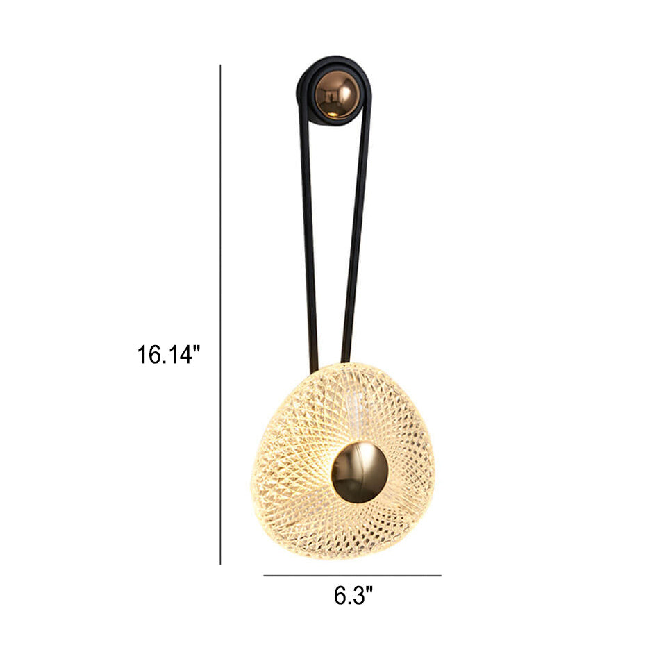 Moderne Luxus Runde Acryl Metall Hängende LED Wandleuchte 