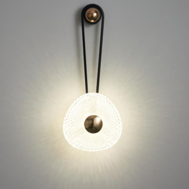 Moderne Luxus Runde Acryl Metall Hängende LED Wandleuchte 
