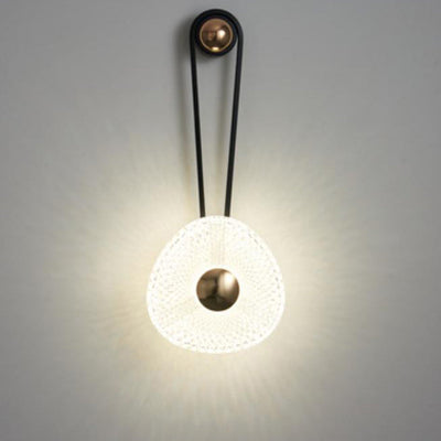 Modern Luxury Round Acrylic Metal Hanging LED Wall Sconce Lamp