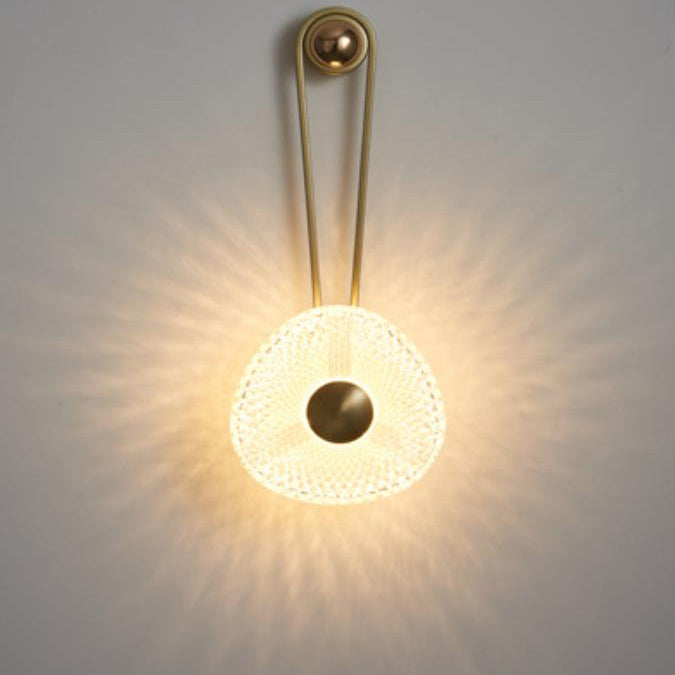 Moderne Luxus Runde Acryl Metall Hängende LED Wandleuchte 