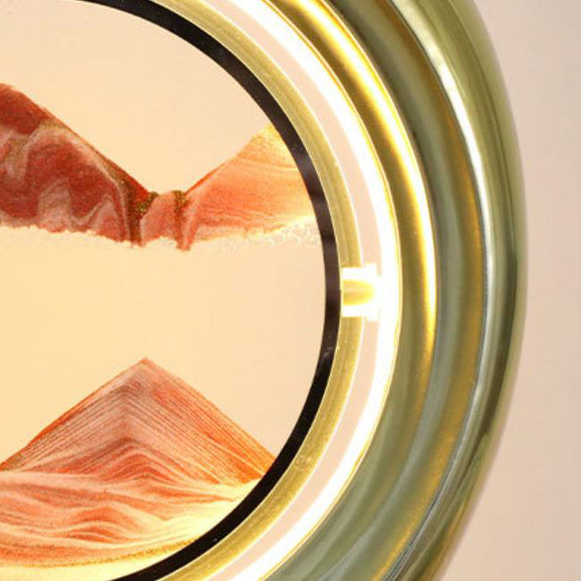 Lampe de table LED ambiante décorative avec peinture de sable mouvant Creative Apple 