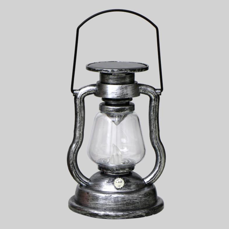 Lampe à pétrole rétro solaire Lampe cheval LED Décoration de jardin extérieure Patio Lampe à flamme portable 