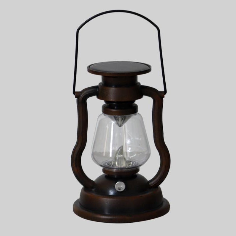 Lampe à pétrole rétro solaire Lampe cheval LED Décoration de jardin extérieure Patio Lampe à flamme portable 