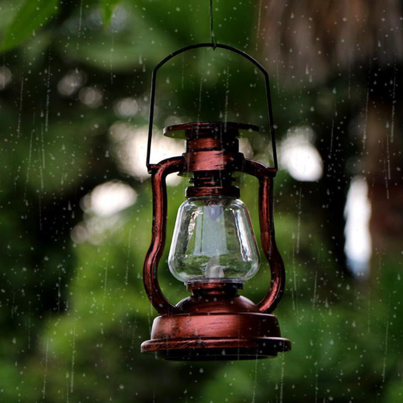 Lampe à pétrole rétro solaire Lampe cheval LED Décoration de jardin extérieure Patio Lampe à flamme portable 