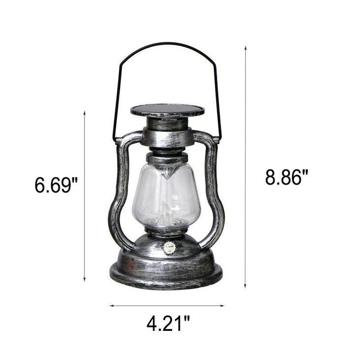 Lampe à pétrole rétro solaire Lampe cheval LED Décoration de jardin extérieure Patio Lampe à flamme portable 