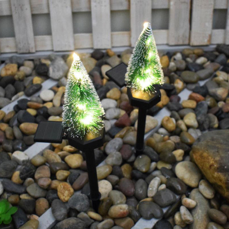Modern Solar Christmas Tree Ground Insert Lawn Decoration Landscape Light