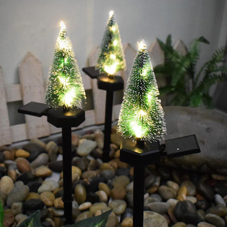 Modern Solar Christmas Tree Ground Insert Lawn Decoration Landscape Light