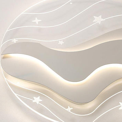 Moderne, minimalistische, runde LED-Deckenleuchte mit Sternenhimmel-Effekt