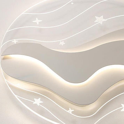 Modern Minimalist Round Starry Sky Effect LED Slim Flush Mount Ceiling Light