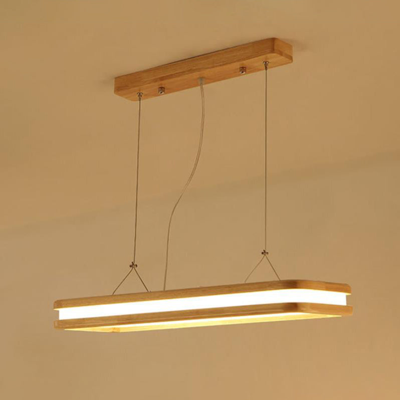 Nordischer, minimalistischer, rechteckiger, hohler LED-Kronleuchter mit Insellicht