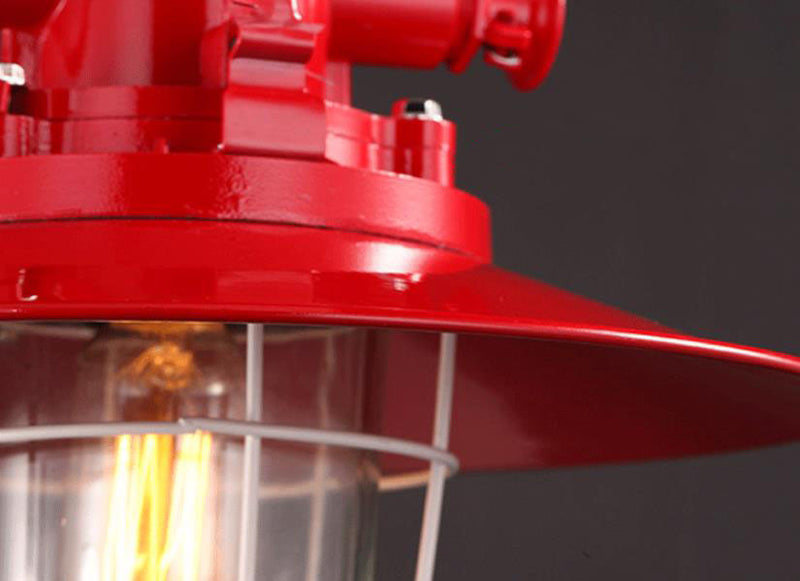 Industrial Vintage Blast Iron Cage 1-Light Pendant Light