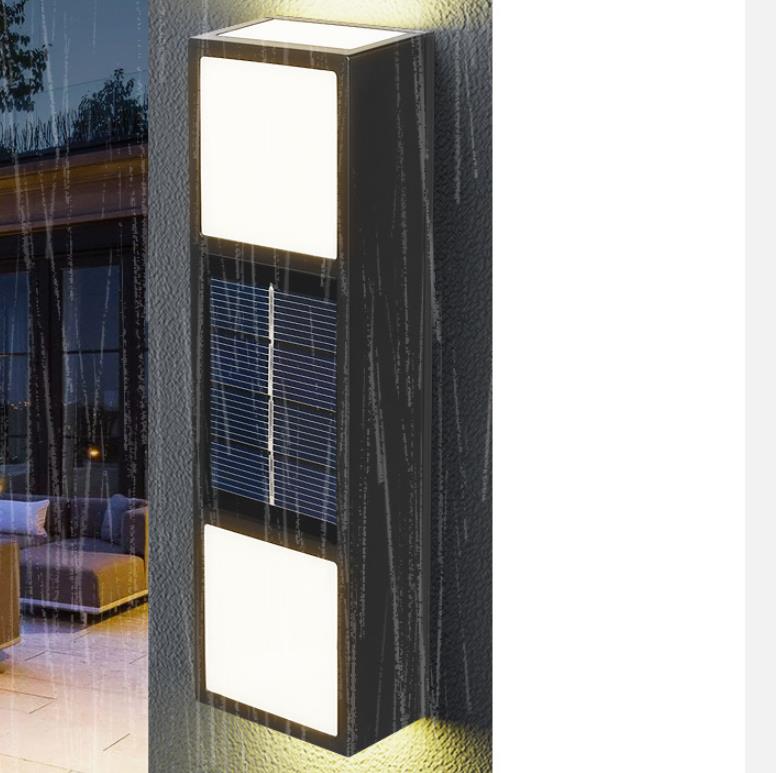 Solar Outdoor Rechteckige LED Wasserdichte Patio Zaun Wandleuchte Lampe