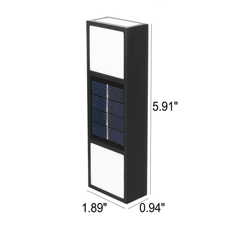 Lampe murale à applique solaire LED rectangulaire étanche pour patio et clôture 