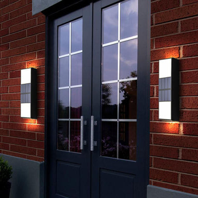 Solar Outdoor Rectangular LED Waterproof Patio Fence Wall Sconce Lamp