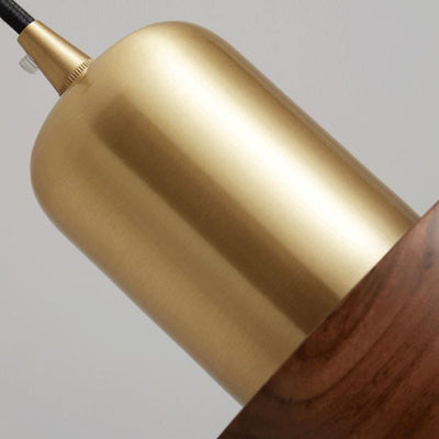Nordic Light Luxury Retro Copper Walnut Round 1-Light Wall Sconce Lamp