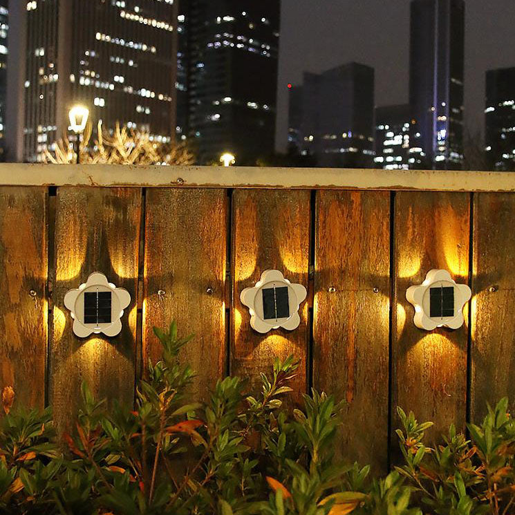 Lámpara de Aplique de Pared para Exterior LED Impermeable de Jardín Pentagrama Solar 