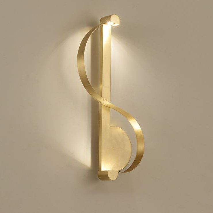 Nordic Luxury Golden Curve Ring Brass LED Wall Sconce Lamp