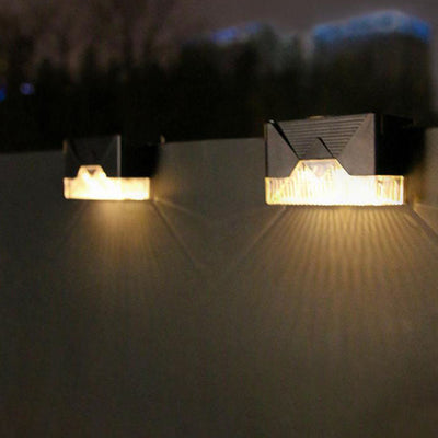Lampe d'applique murale de décoration de jardin à LED carrée extérieure solaire 