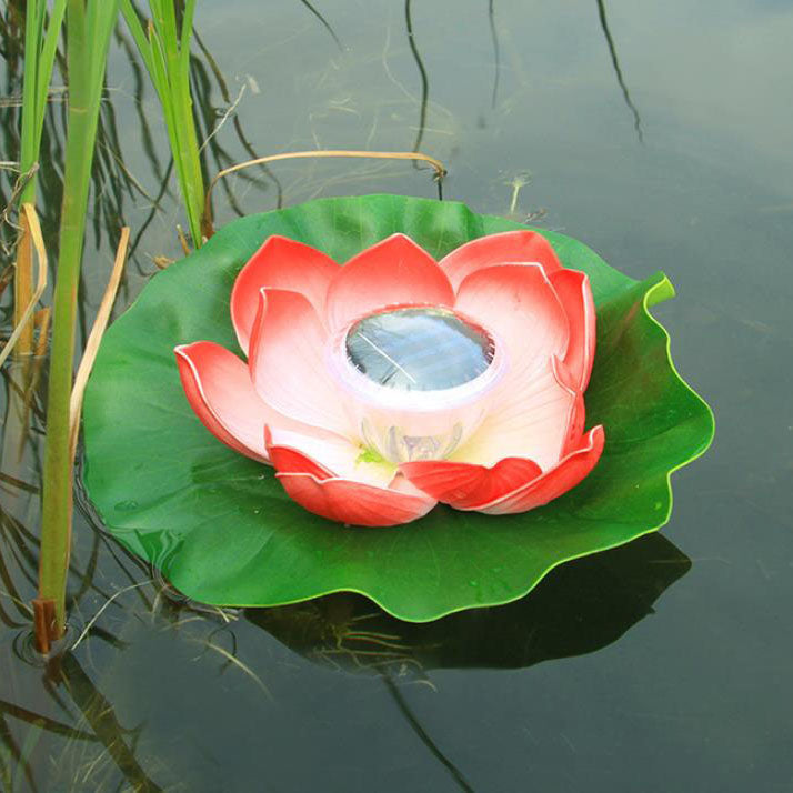 Creative Lotus Flower Wasserdichtes Solar-LED-Patio-Teich-Wasser-Schwimmlicht im Freien 