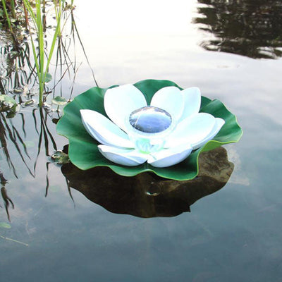 Creative Lotus Flower Waterproof Solar LED Outdoor Patio Pond Water Floating Light