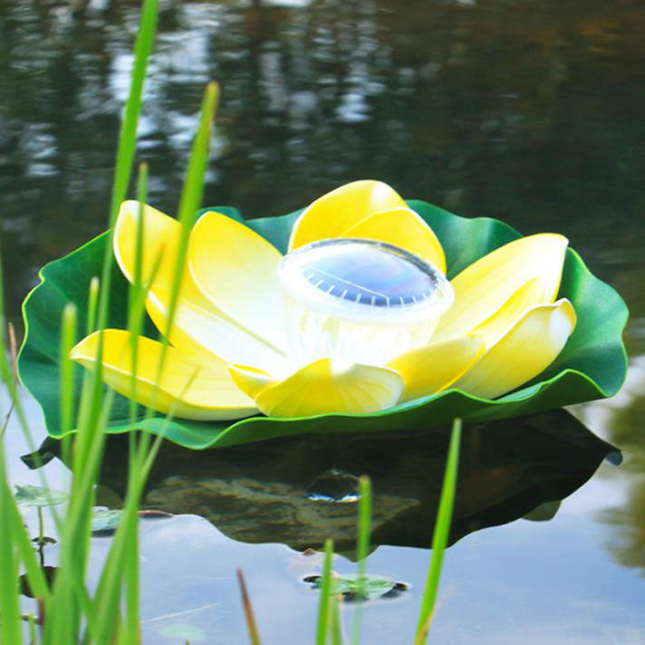 Creative Lotus Flower Wasserdichtes Solar-LED-Patio-Teich-Wasser-Schwimmlicht im Freien 