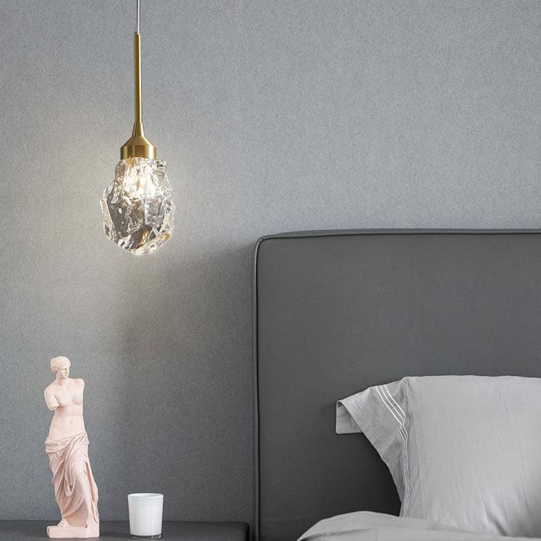 Modern Light Luxury Full Copper Crystal 1-Light Pendant Light