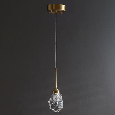 Modern Light Luxury Full Copper Crystal 1-Light Pendant Light