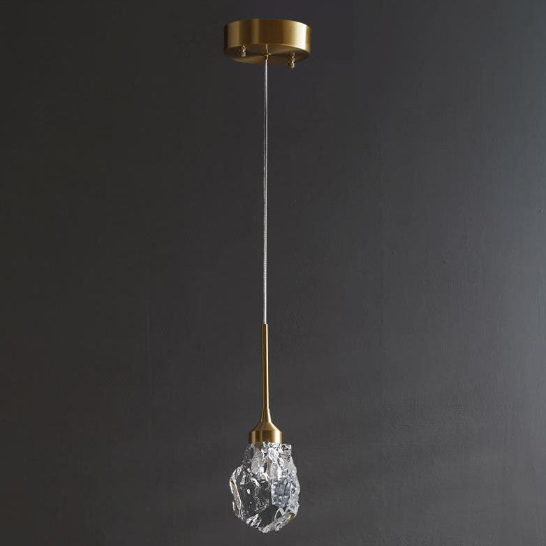 Modern Light Luxury Full Copper Crystal 1-Light Pendant Light