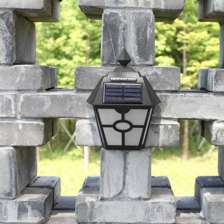 Lampe murale hexagonale à LED solaire en plastique pour jardin extérieur 